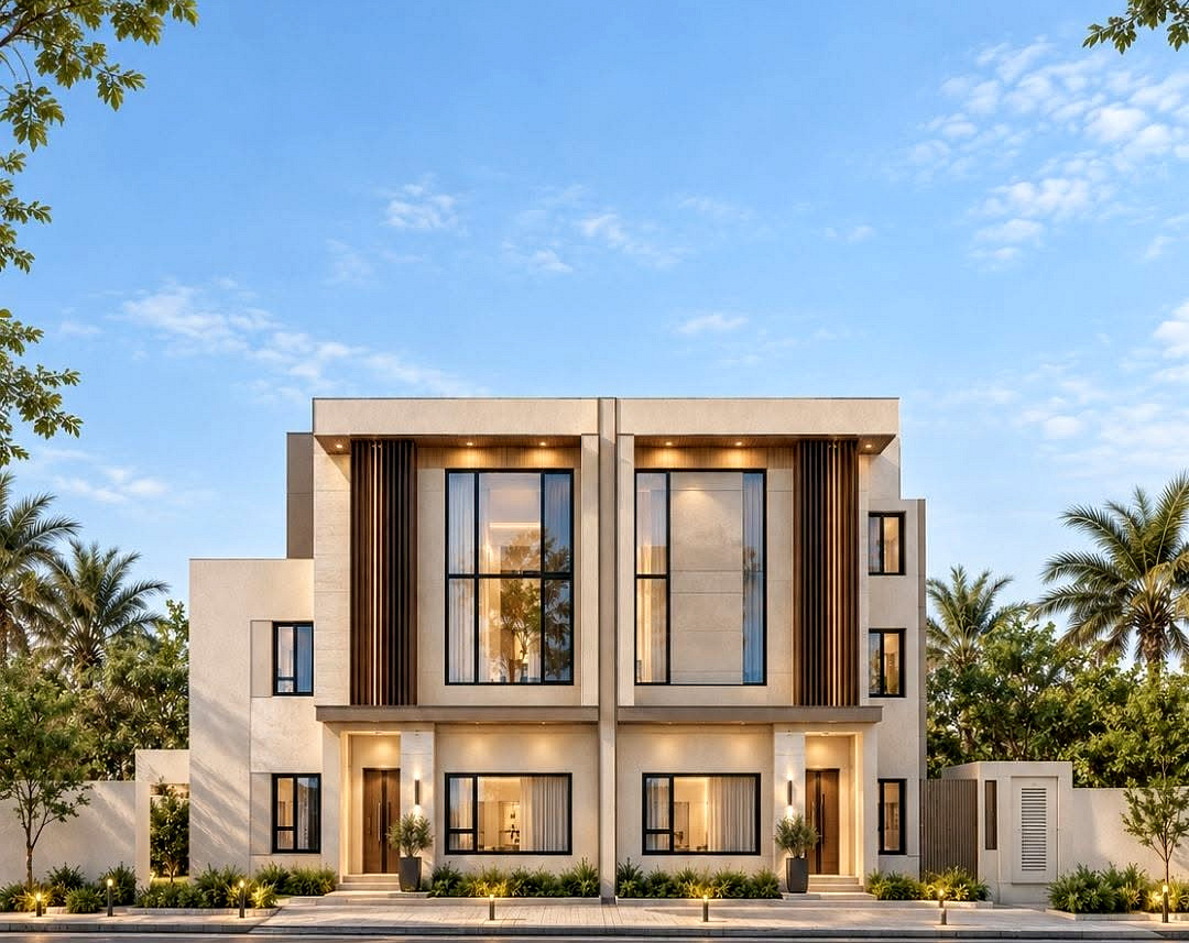 Modern twin-volume villa by AAG